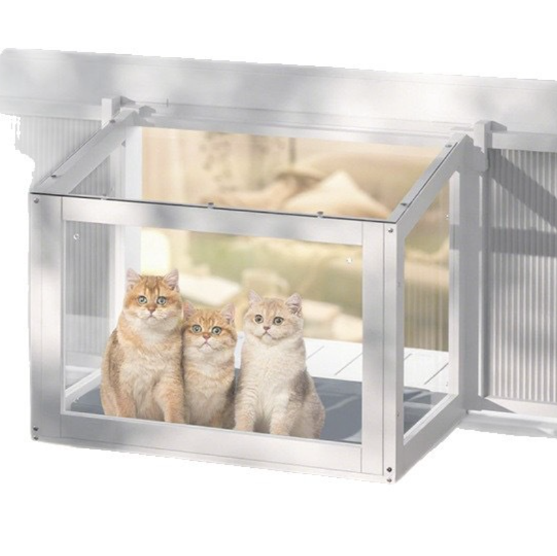 窓取り付け型 キャットハンモック（防脱走・透明アクリル製）